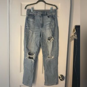 American Eagle High Rise Ripped Jeans